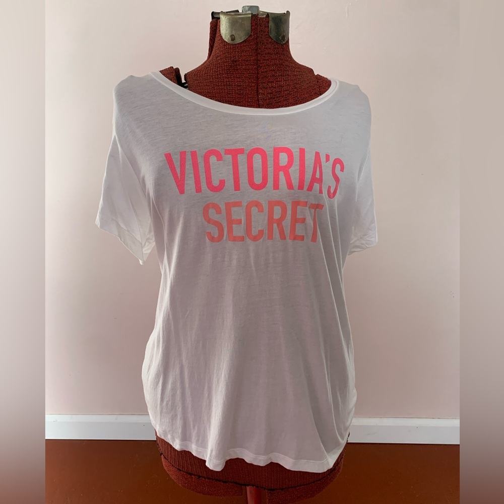 Victoria's Secret Gray Tee with Pink Accents